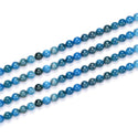 Natural Blue Apatite Gemstone Round Beads, 1 Strand/15 Inch, Size Selections: 4mm/6mm/8mm/10mm