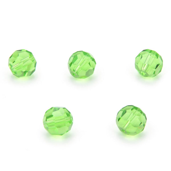 50pcs Adabele Austrian Faceted Round Crystal Beads #5000, Peridot Green, Size Selections: 4mm/6mm/8mm/10mm