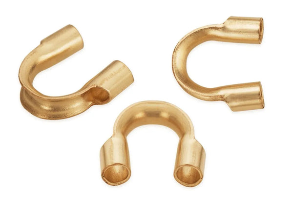 20pcs 925 Sterling Silver Wire Guards, Real 18K Yellow Gold Plated, Thread Protector, Hole ID Selections: 0.6mm/1mm/1.5mm