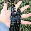 100pcs Creative Club Faceted Cube Crystal Glass Beads, Jet Black, 8mm, Hole ID 1mm, CCC823