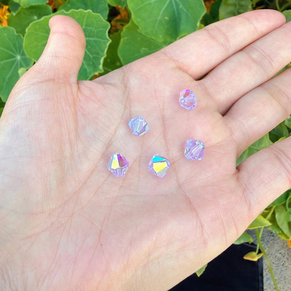 50pcs Adabele Austrian Faceted Bicone Crystal Beads with AB Coating, 8mm, Hole ID 1mm, | U Pick Color