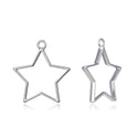 20pcs Open Back Star Bezel Blanks, Pendant Base, Large Resin Mold, Silver, 35x32mm, CF288-5