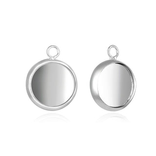 50pcs Bezel Blanks, Pendant Tray Base, Sterling Silver Plated Brass, Inner Bracket Diameter Selections: 6mm/8mm/10mm/12mm