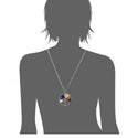 1pc Tree of Life Prosperity Necklace, Natural Seven Chakra Stone Gemstone Pendant, 26 inch Surgical Stainless Steel Chain, GGP9-1
