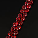 50pcs Creative Club Faceted Flat Oval Crystal Beads, Siam Red, 16x12mm/Large, Hole ID 1.1mm, CCO-5