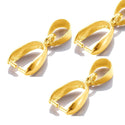 20pcs Tarnish Resistant Pendant Pinch Bail Clip, 18K Yellow Gold Plated Brass, Size Selections: 15mm/18mm/20mm