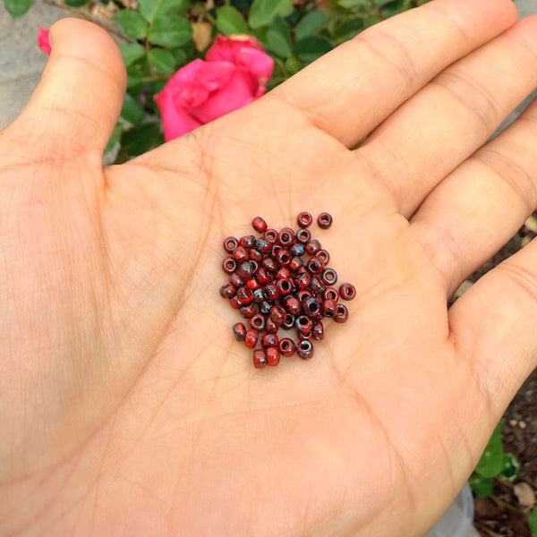 25g Miyuki Rocaille 8/0 Round Seed Beads Opaque Picasso Red RR-4513