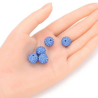 25pcs Adabele Grade AA+ Suncatcher Crystal Rhinestone Pave Polymer Clay Beads, Light Sapphire Blue, Size Selections: 8mm/10mm/12mm
