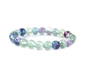 1 Strand Stretch Natural Multi-color Fluorite Beaded Gemstone Bracelet, 8mm Bead, Length Selections: 7 inch/7.5 inch/8 inch/8.5 inch
