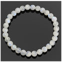 1 Strand Stretch Natural Blue Flash Moonstone Beaded Gemstone Bracelet, 8mm Bead, Length Selections: 7 inch/7.5 inch/8 inch/8.5 inch