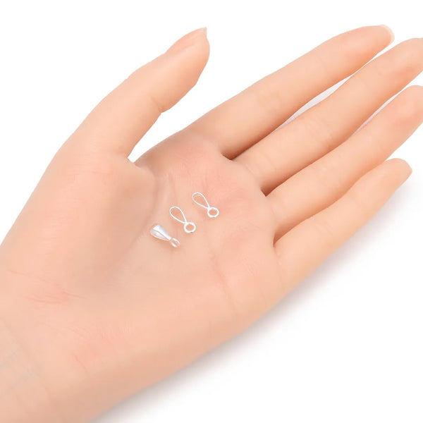 5pcs 925 Sterling Silver Folding Donut Jewelry Bail, Pendant Connector, Closed Loop Ring, 11x2.8mm, SS71-1