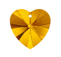 20pcs Top Drilled Valentine Heart Drop Crystal Beads, November Topaz Yellow Birthstone Beads, 10mm, Hole ID 1mm, BB15-11