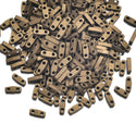 10g Miyuki Quarter Tila Seed Beads 5x1.2mm, Matte Metallic Dark Bronze QTL-2006