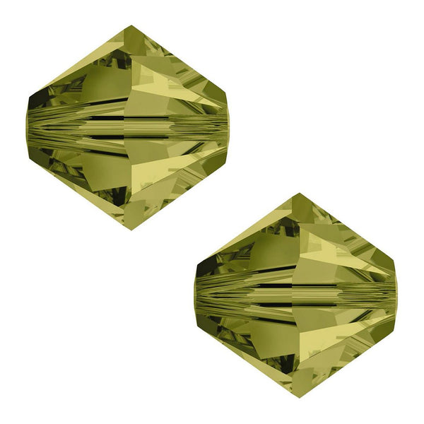 50pcs Adabele Austrian Faceted Bicone Crystal Beads #5301, Khaki Green, Size Selections: 6mm/8mm/10mm