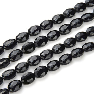 50pcs Creative Club Faceted Flat Oval Crystal Beads, Jet Black, 16x12mm/Large, Hole ID 1.1mm, CCO-23