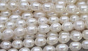 14 Inch Natural AA+ Grade High Luster Teardrop Oval Rice Pearl Beads, White Cultured Freshwater Pearls, 4-5mm, Hole ID 0.7mm, PB3-45