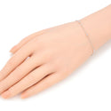 1pc 925 Sterling Silver Bead Station Beaded Chain Bracelet, 1mm & 2.5mm Small Tiny Beads, Tarnish Resistant White Gold Plated, Length Selections: 7 inch/7.5 inch/8 inch