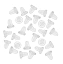 100pcs Clear Rubber Bullet Style Earring Backs, Earnut Replacement, Plastic, CF203