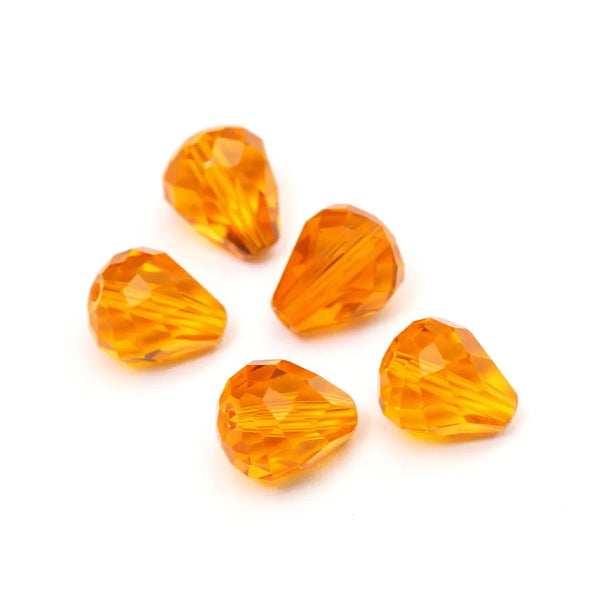 24pcs Adabele Austrian Faceted Teardrop Crystal Beads #5500, Sun (Orange), 12mm x 10mm, Hole ID 1.2mm, SST-1212