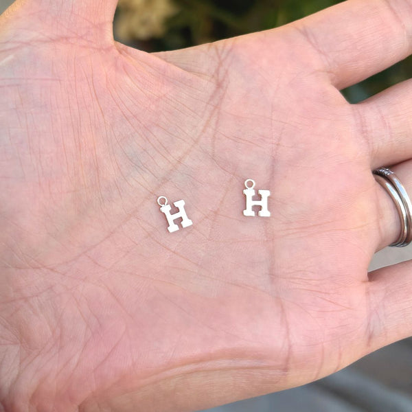 1pc Real 1/20 14K Gold Filled Letter H, Small Alphabet Charm Drop, 5.6x5.7mm, JK12-A8