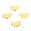 20pcs Raw Brass Half Round Semicircle Connector Link, 3-Hole, 21mm, Unplated/Uncoated, CX-R4