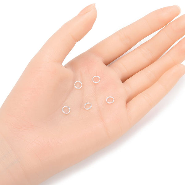 20pcs 925 Sterling Silver Split Jump Rings, 0.6mm/22 Gauge, Size Selections: 5mm/6mm/7mm/8mm