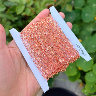 33 Feet Paperclip Cable Copper Chain Link, Bright Coppery, 6.8x2.4mm Large