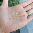 20pcs Real 1/20 14K Gold Filled Smooth Bead Cap End Caps, 4mm Small, Hole ID 1mm, JK4-G4