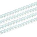 140pcs Creative Club Faceted Round Crystal Glass Beads, White Opal, 8mm, Hole ID 1mm, CC2R834