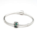 1pc Real 925 Sterling Silver Heart Bead, May Birthstone Charm Cubic Zirconia CZ Green Emerald Gemstone, Compatible with Pandora all Other Charm Bracelets, EC622