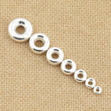 10pcs 925 Sterling Silver Puffy Rondelle Spacer Beads, Size Selections: 4mm/5mm/6mm/8mm