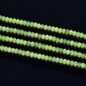 Natural Green Canadian Nephrite Jade Gemstone Tiny Small Faceted Rondelle Beads, 4x3mm, Hole ID 0.65mm, 15 Inch/1 Strand, GK-B4
