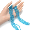 500pcs Creative Club Faceted Bicone Crystal Glass Beads, Aquamarine Blue, 4mm (0.16 Inch) Small Tiny, Hole ID 0.9mm, CCB410