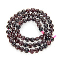 Natural Garnet Dark Red Gemstone Faceted Flat Round Coin Beads, 6mm, Hole ID 1mm, 15 Inch/1 Strand, GZ13-3
