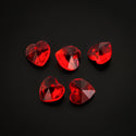 20pcs Top Drilled Valentine Heart Drop Crystal Beads, Light Red July Birthstone Beads, 10mm, Hole ID 1mm, BB15-7