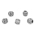 20pcs Cute Double Crown Large Hole Beads, Hole ID 4.5mm, Antique Silver, Zinc Alloy Metal, MEC-F10