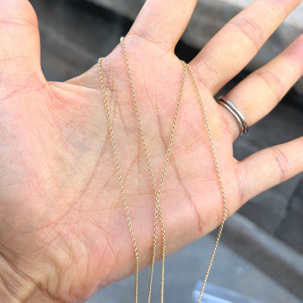 5 Feet 1/20 14K Gold Filled Unfinished Rolo Belcher Cable Chain Link, 1.25mm Width/Small, Non Tarnish, KG-A1