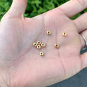 10pcs 925 Sterling Silver Puffy Rondelle Spacer Beads, Real 18K Yellow Gold Plated, Size Selections: 4mm/5mm/6mm/8mm