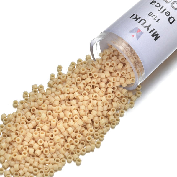 7.5g Miyuki Delica 11/0 Seed Beads, Opaque Pear DB1131