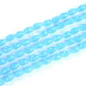 120pcs Creative Club Faceted Teardrop Crystal Glass Beads, Center Drilled, Blue Turquoise Opal, 12x8mm, Hole ID 1mm, CCT-1231