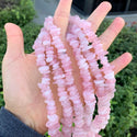 Natural Rose Quartz Pink Crystal Gemstone Flat Coin Chip Beads, Irregular, 7mm-10mm, Hole ID 1mm, 15 Inch/1 Strand, GZ7-1
