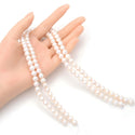 Adabele Natural AAA Grade Round Pearl Beads, White Cultured Freshwater Pearls, 8- 9mm, 1 Strand/14 Inch, FPA-89