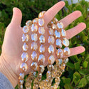 50pcs Creative Club Faceted Flat Oval Crystal Beads, Golden Shadow, 16x12mm/Large, Hole ID 1.1mm, CCO-28