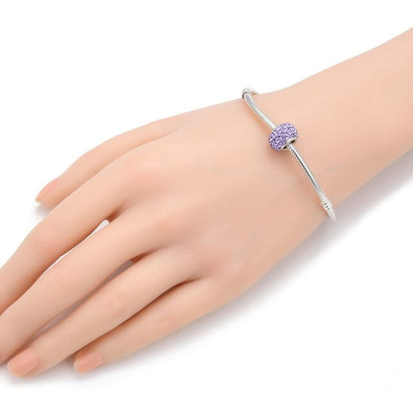 1pc 925 Sterling Silver June Birthstone Bead Charm, 12.5x7.5mm, Hole ID 4.8mm, Fit Pandora All Other Bracelets, EC684-6