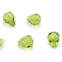 24pcs Adabele Austrian Faceted Teardrop Crystal Beads #5500, Light Olivine Green, 12mm x 10mm, Hole ID 1.2mm, SST-1217
