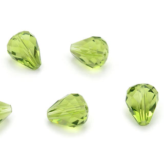 24pcs Adabele Austrian Faceted Teardrop Crystal Beads #5500, Light Olivine Green, 12mm x 10mm, Hole ID 1.2mm, SST-1217