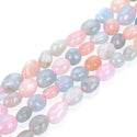 Natural Morganite Gemstone Oval Tumbled Pebble Beads, Irregular, 8mm to 12mm, Hole ID 1mm, 15 Inch/1 Strand, GZ12-43