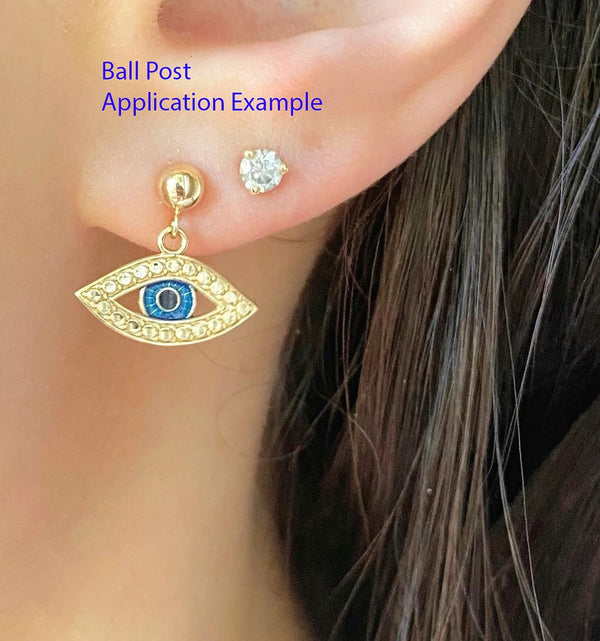 5 Pairs 925 Sterling Silver Ball Earring Posts, Open Ring, 10pcs Earring Backs, Ball Size Selections: 3mm/4mm/5mm