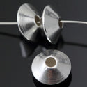 10pcs 925 Sterling Silver Saucer Rondelle Spacer Beads, 8mm, Hole ID 2mm, SS53