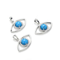 2pcs Natural Blue Howlite Imitation Turquoise Gemstone Pendants, 33x18mm Evil Eye Stone Drops, G2P-L8